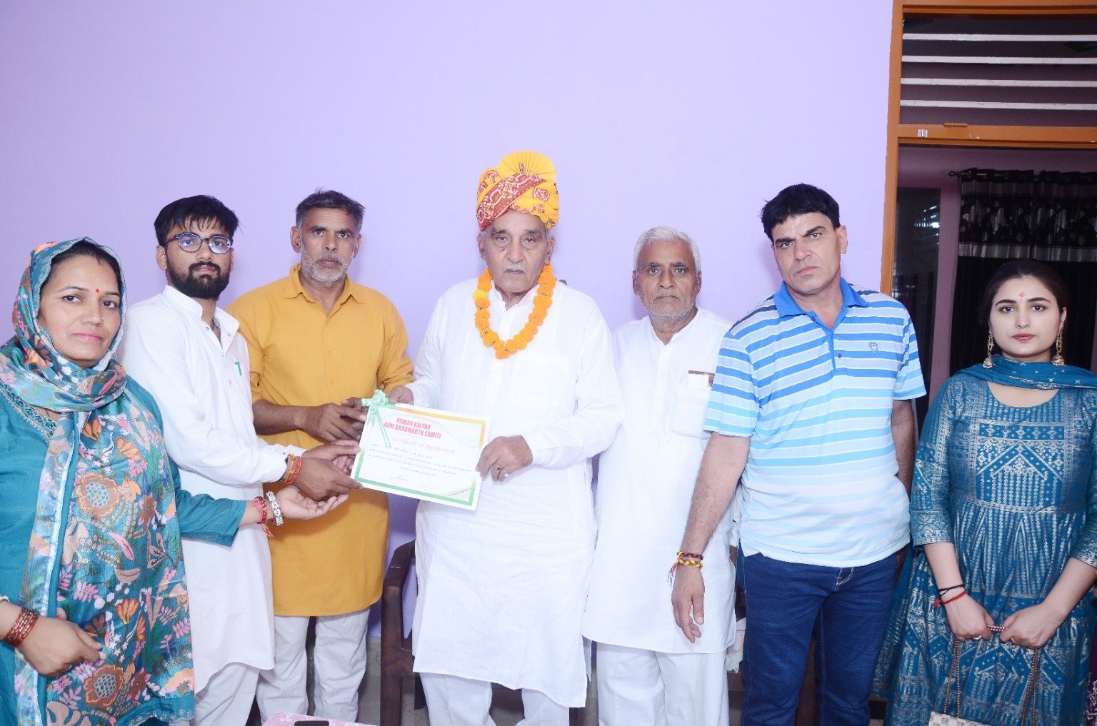 गोहाना विधायक श्री जगबीर सिंह मलिक का आश्रम नींव स्थापना समारोह में सम्मान